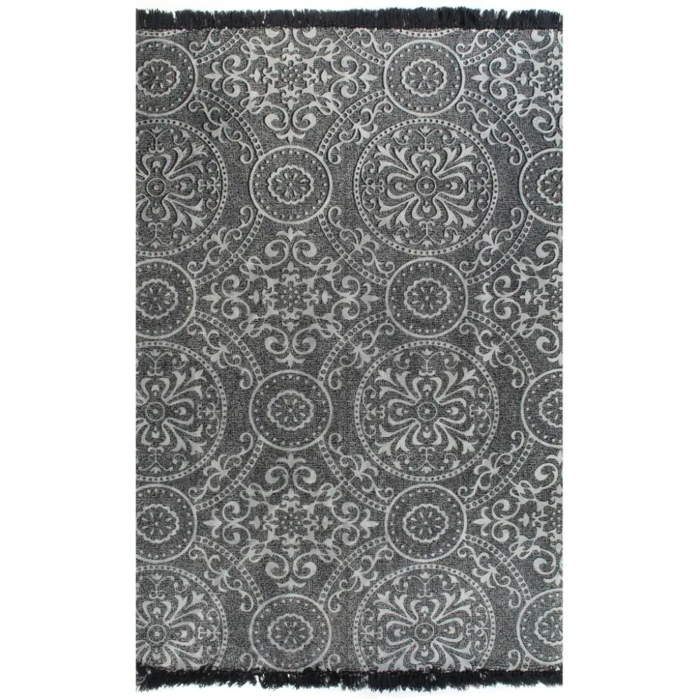 

EHOMEBUY 2019 Carpet New Modern Kilim Rug Cotton 120x180 cm with Pattern Grey Simple Non-slip Mats Area Rug Bedroom Kitchen Rug