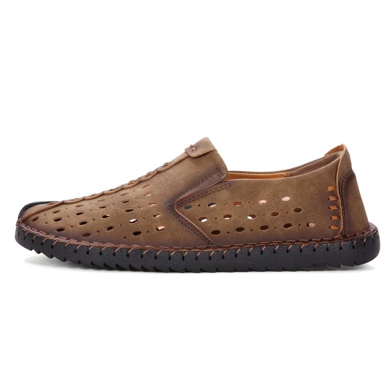 

Summer Shoes Men Leather Breathable Mesh Casual Shoes Slip On Loafers Sneakers Design Men Moccasin Walking Shoes Summer 2018 New