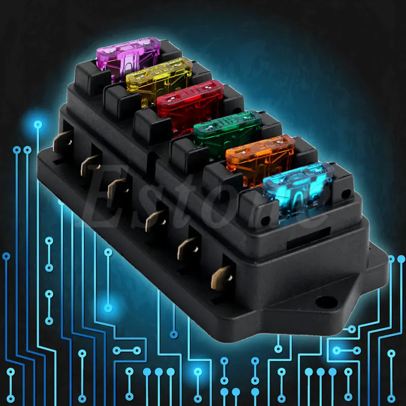 Новый блок предохранителей 12 В/24 В с 6 предохранителями|fuse box|blade fuse boxfuse box holder |