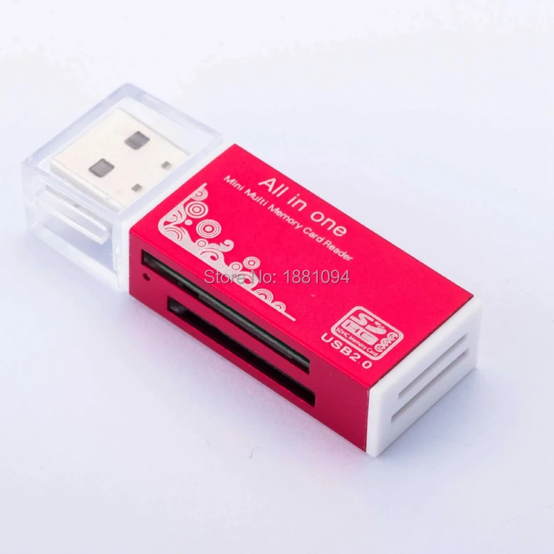 100 шт./лот мульти в 1 карта памяти SD ридер для Memory Stick Pro Duo Micro SD, TF, M2, MMC, SDHC Флешка картридер