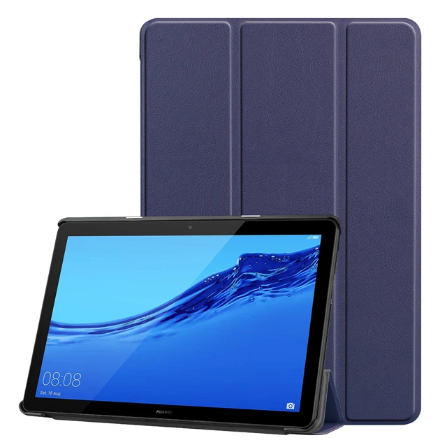 Чехол для huawei MediaPad T5 10,1 AGS2-W09/L09/L03/W19 планшет Funda Тонкий Стенд флип-чехол из искусственной кожи чехол s для huawei T5 10 чехол - Цвет: Dark Blue