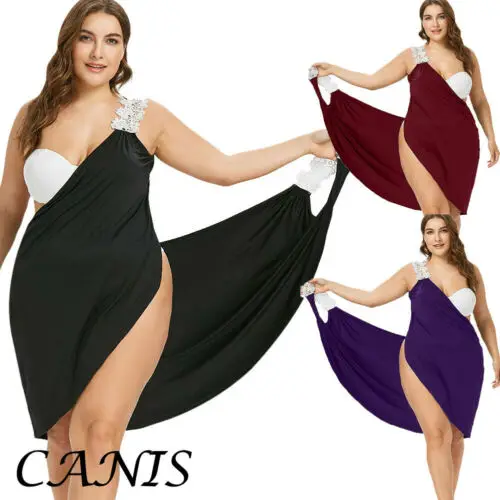 

Women's Summer Bathing Suit Lace Crochet Bikini Swimwear Cover Up Beach Dress US