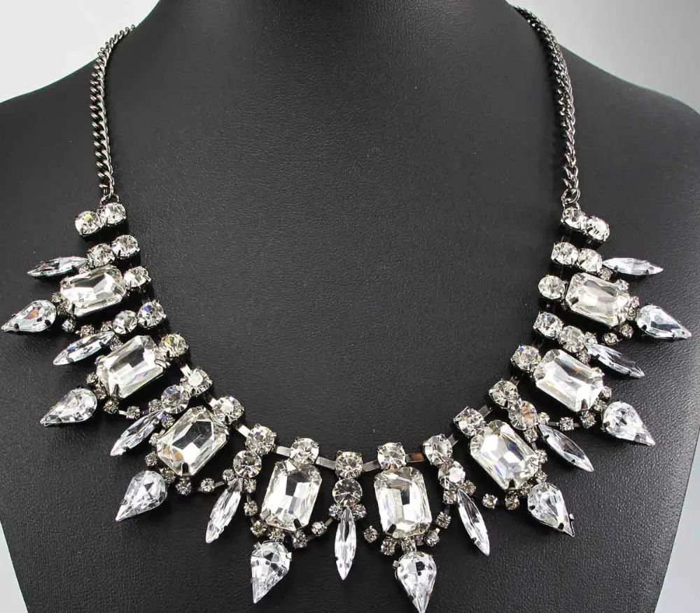 

Newest Gorgeous Fashion Necklace Jewelry crystal ra Department Statement Necklace Women Choker Necklaces Pendants Q373