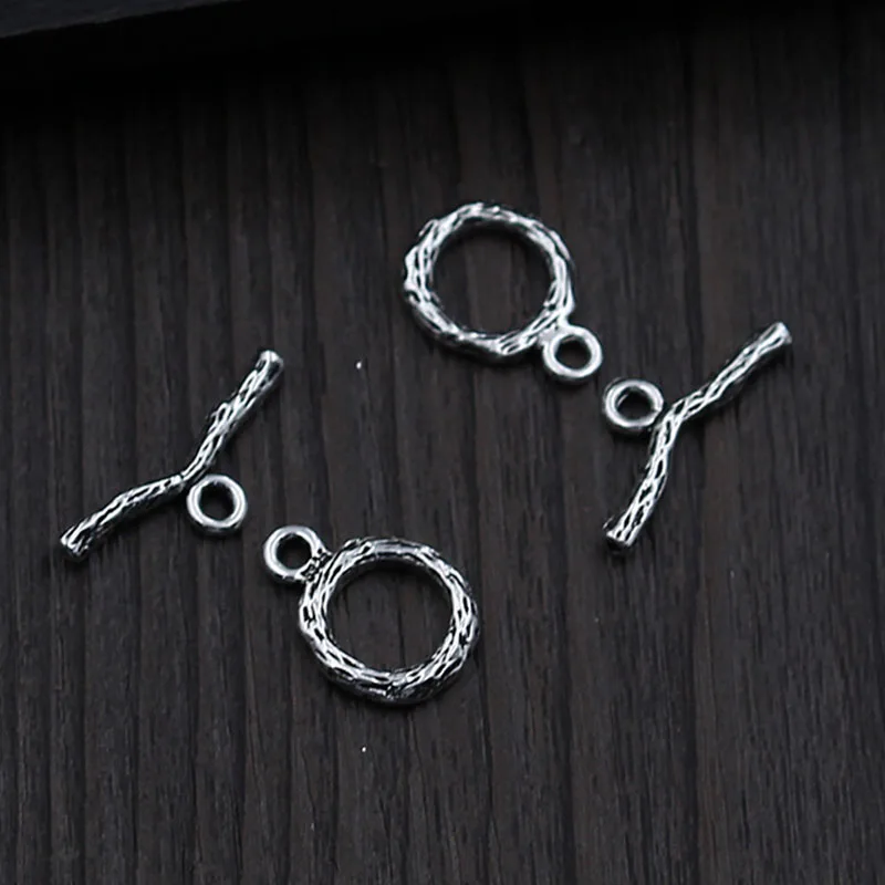 

1 set Vintage 925 Sterling Silver OT Clasp Connectors For Necklace Bracelets Handmade Toggle Clasp Hooks DIY Fine Jewelry Making