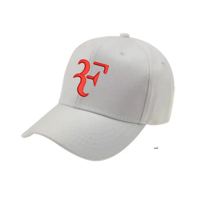 Надпись вышивка 3D F папа шляпа высокого качества теннисная звезда Роджер Федерер бейсболка для улицы спортивные бейсболки мужская шапочка из спандекса хип хоп кости - Цвет: Белый