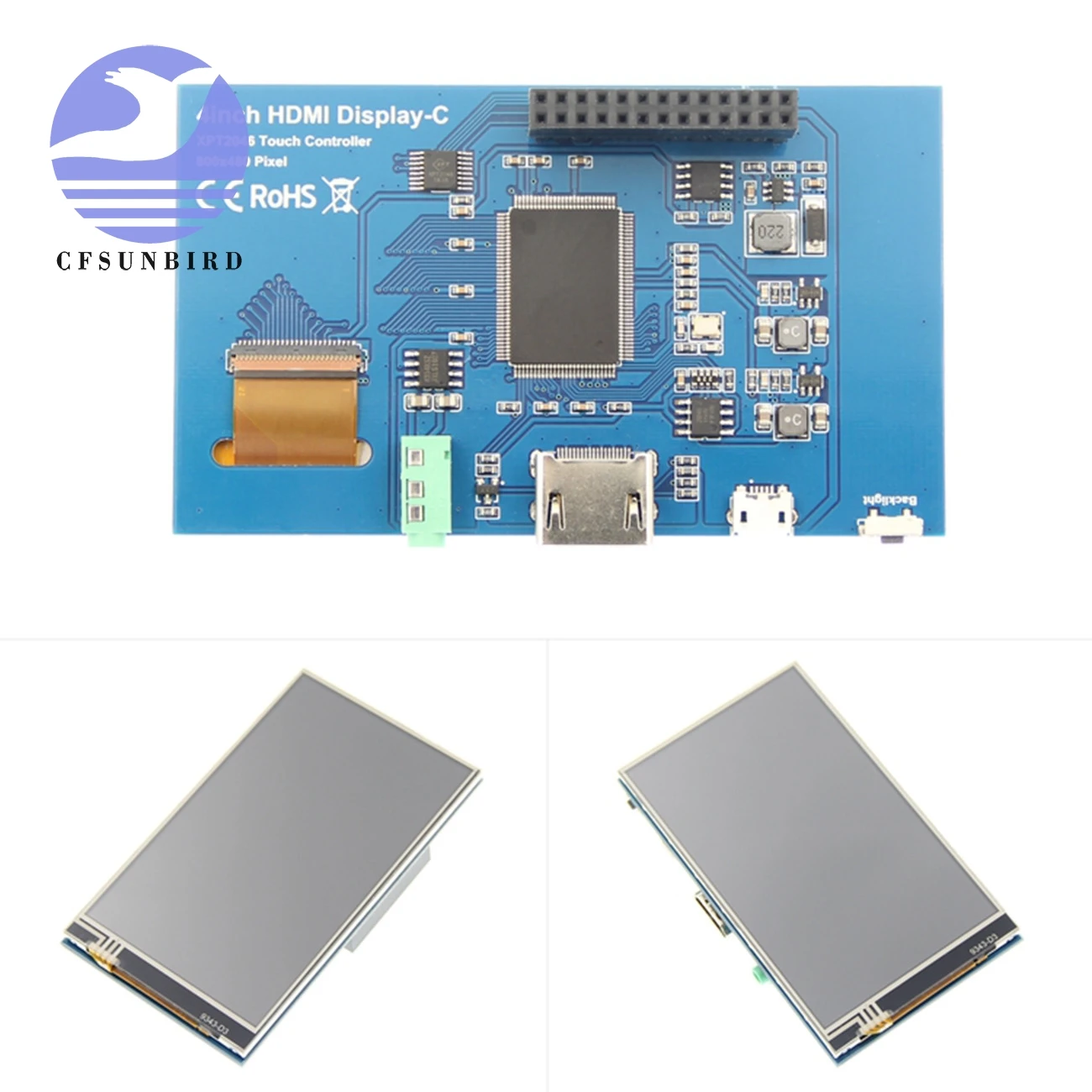ЖК монитор диагональю 4 0 дюйма HDMI IPS с резистивной сенсорной панелью GPIO