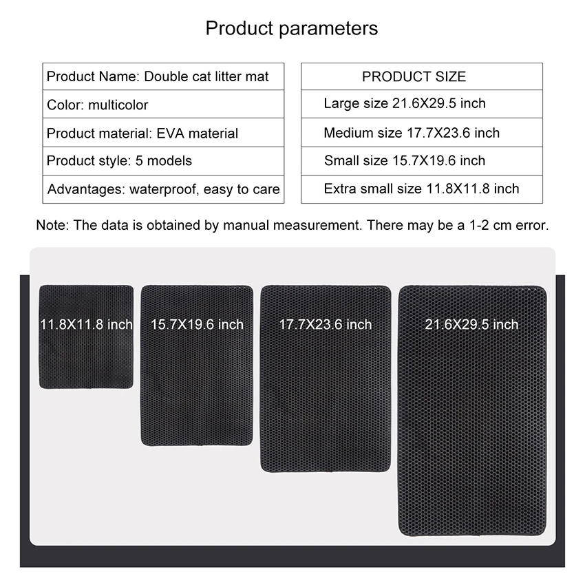 Коврики для кошачьего туалета EVA двухслойные с водонепроницаемым дном складные коврики для кошачьего туалета Нескользящая защита для пола дышащий коврик для кошки