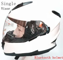 2017 Nova Moto Capacete Da Motocicleta Do Bluetooth Inteligente Integrante/Meia Face Construído em FM Suporte a Dispositivos de 2 Pilotos Interfone Talk