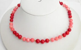 

huij 004820 genuine 18" round pink red coral necklace discount 40%