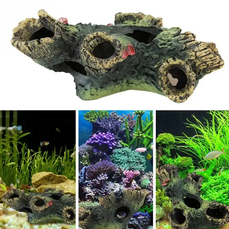 Artificial Trunk Resin Aquarium Equipment Accessorie Fish Tank Ornament ...