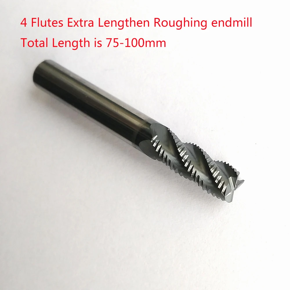

2pcs/lot D8x25x75L 8mm 4Flutes extra lengthen Roughing end mill Spiral Bit Milling Tools CNC Corn Endmills Router bits