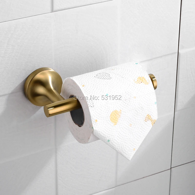 Günstige SUS 304 Edelstahl Bad Hardware Set Gebürstet Gold Papier Halter Handtuch Ring Halter Wc Pinsel Halter Gebürstet Bronze