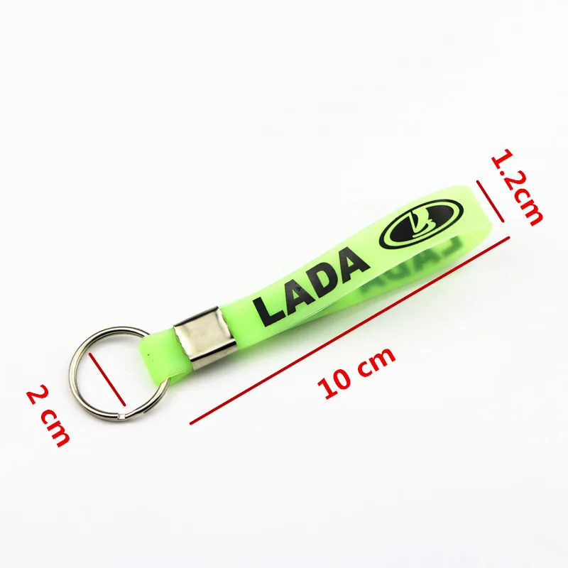 Luminous Silicone Emblem Badge Car Key for Lada Niva Kalina Priora Granta Largus Vaz Samara Key Chain Ring Car Styling