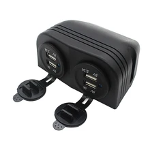 Водонепроницаемый 12V мотоцикл автомобиль Лодка 4 usb порта прикуривателя Разветвитель для iPad iPhone мобильный телефон gps(черный