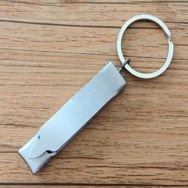 

1Pc Stainless Steel Ultra-thin Foldable Hand Toe Nail Clippers Cutter With Keychain Cutter Trimmer Silver Nail Art Tool Key Ring