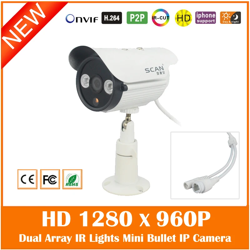 Hd 960 p пуля Ip Камера открытый Водонепроницаемый веб-камера мини наблюдения инфракрасный охранный модуль Ночное видение Cmos Бесплатная