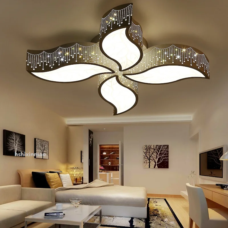 Us 140 4 28 Off Cozy Romantic Art Bedroom Ceiling Light Living Room Study Dining Room Light Color 4 5 Leaf Ceiling Light 110 240v In Ceiling Lights