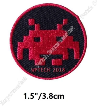 

WP TECH 2018 SPACE INVADERS ARCADE VIDEO GAME Embroidered iron on patches for clothing applique badge emblem Costume