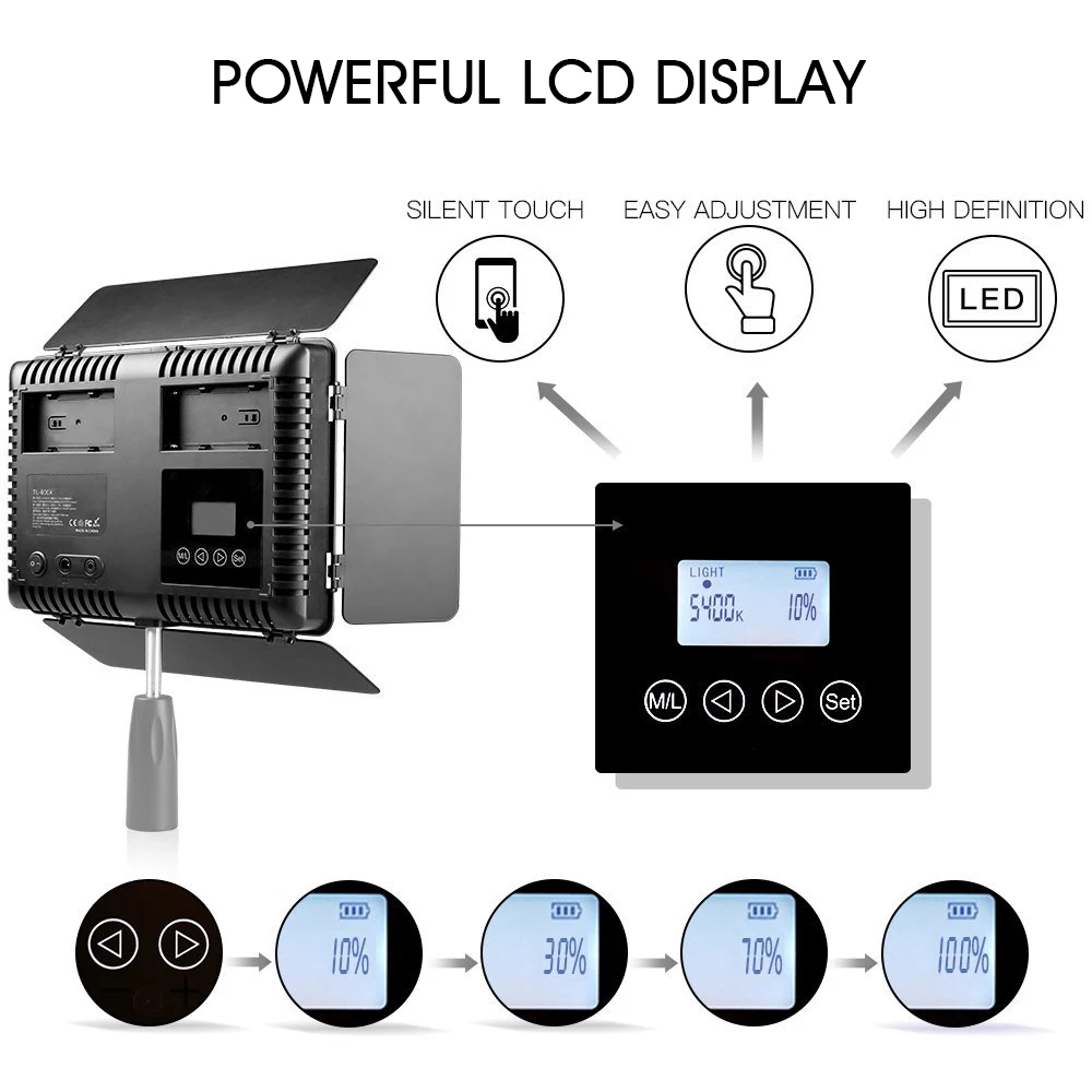 Capsaver TL-600S светодиодный видео светильник CRI90 3200 K-5500 K 600 светодиодный s студийный светильник, панельная лампа для фотосъемки, студийная фотография