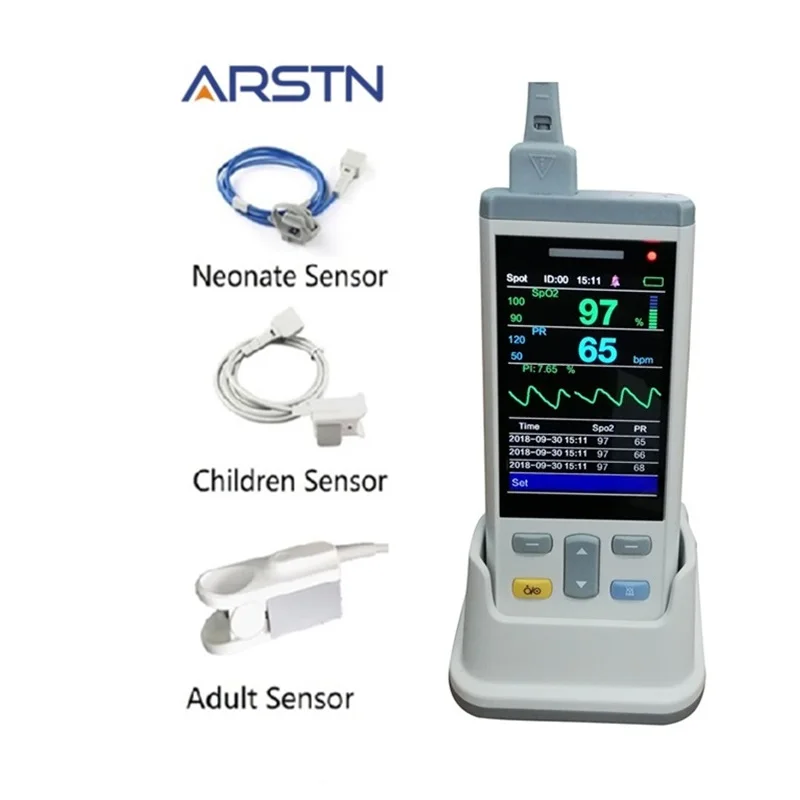 3,5 TFT 1 или 3 датчик SpO2+ PR ручной пульсоксиметр для взрослых детей и новорожденных датчик Oximetro пульсометр CE - Цвет: SP20  3 sensors