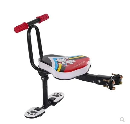 

2019 New Cartoon Children Bicycle Safety Seats Front Seat Chair Carrier with Handle,foot tread for outdoor electric bike