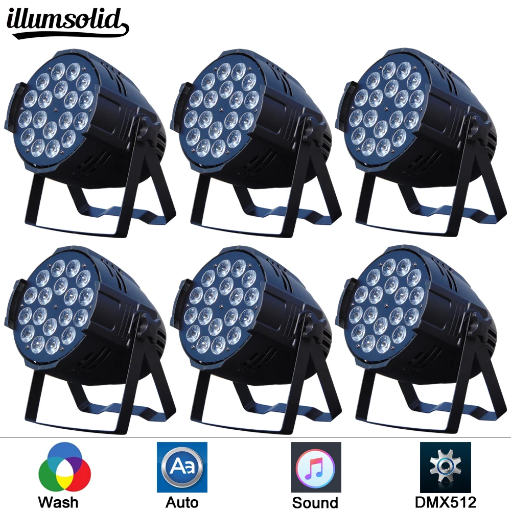 

6pcs/lots 18x12W led Par lights RGBW par led Can Par 64 led bar light dj Wedding light stage light