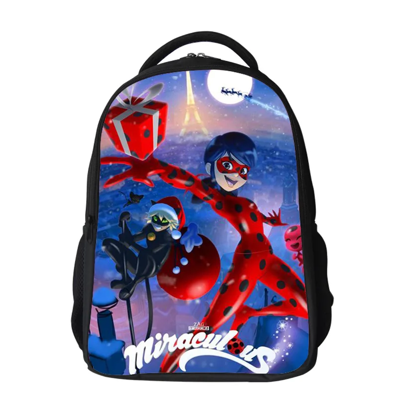 

Miraculous ladybug School Backpack bag for Teen boys Girls cat noir Marinett and adrien Big Schoolbag KidsBagpack Black Ruchsack