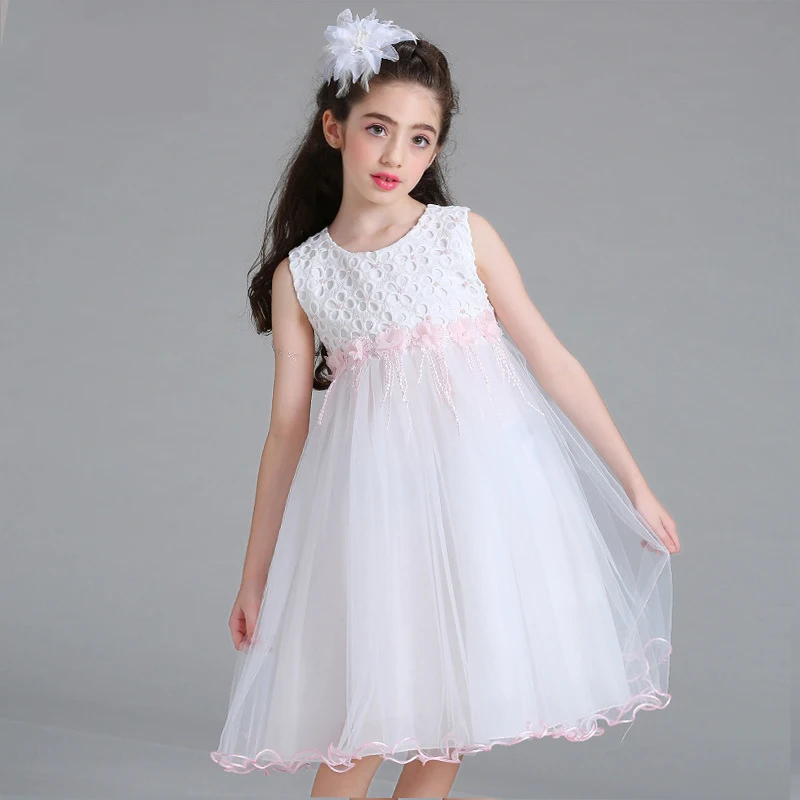

Teenaeg Dress for Girls Summer Spring Clothes White Girl Dresses Princess Kids Lace Party Dress Children for Girls 3-10 Years