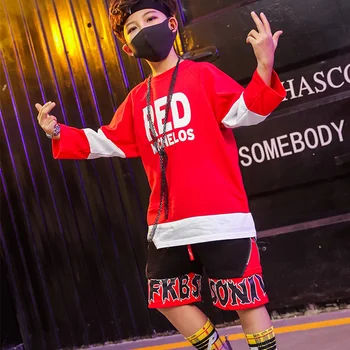 

Children'S Day Jazz Dance Costumes Short Sleeve Street Dance For Boys Modern Kid Hip Hop Dance Performance Party Clothes DWY1475
