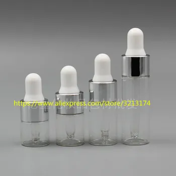 

wholesale 1ml 2ml 3ml 5ml clear glass bottle, mini sample perfume essential oil Aromatherapy Liquid Pipette Refillable Bottle