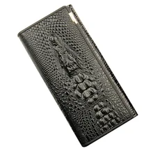 Женский кошелек на длинной молнии с рисунком аллигатора, натуральная кожа, Большой Вместительный клатч для женщин