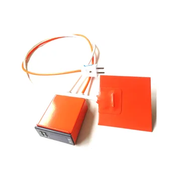 

230v 100*100*1.5mm silicone rubber heater with digital thermostat 80w 1000mm lead wire come out from middle of 1 side