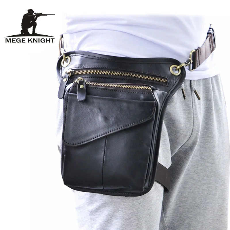 

genuine leather bag men's vintage leather thigh bag waist leg bag