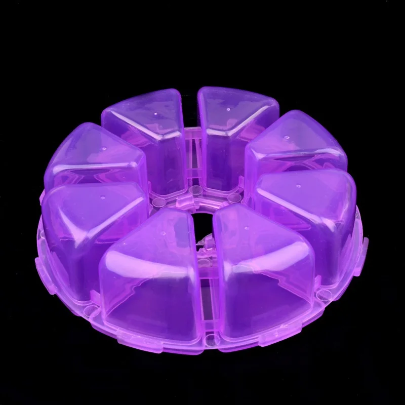 

8 Girds Transparent Plastic Desktop Round Storage Box Jewelry Cosmetic Solid Makeup Organizer Case