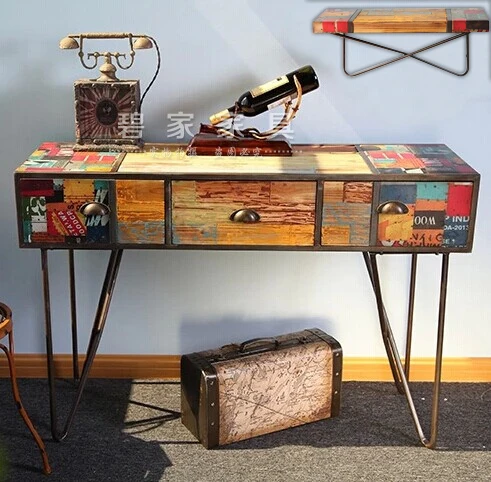 Loft American Country Retro Vintage Console Table Decoration Retro Vintage Console Table Decoration