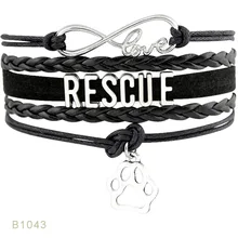 Rescue Yorkie Mom Dogs Paw Animal Infinity Charm Bracelets Silver Handmade Women Men Unisex Jewelry Drop