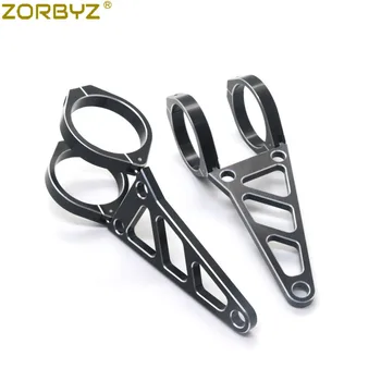 

ZORBYZ 2X Motorcycle 51mm Black CNC Headlight Mount Bracket Fork Clamp For Harley Suzuki Honda Yamaha Custom
