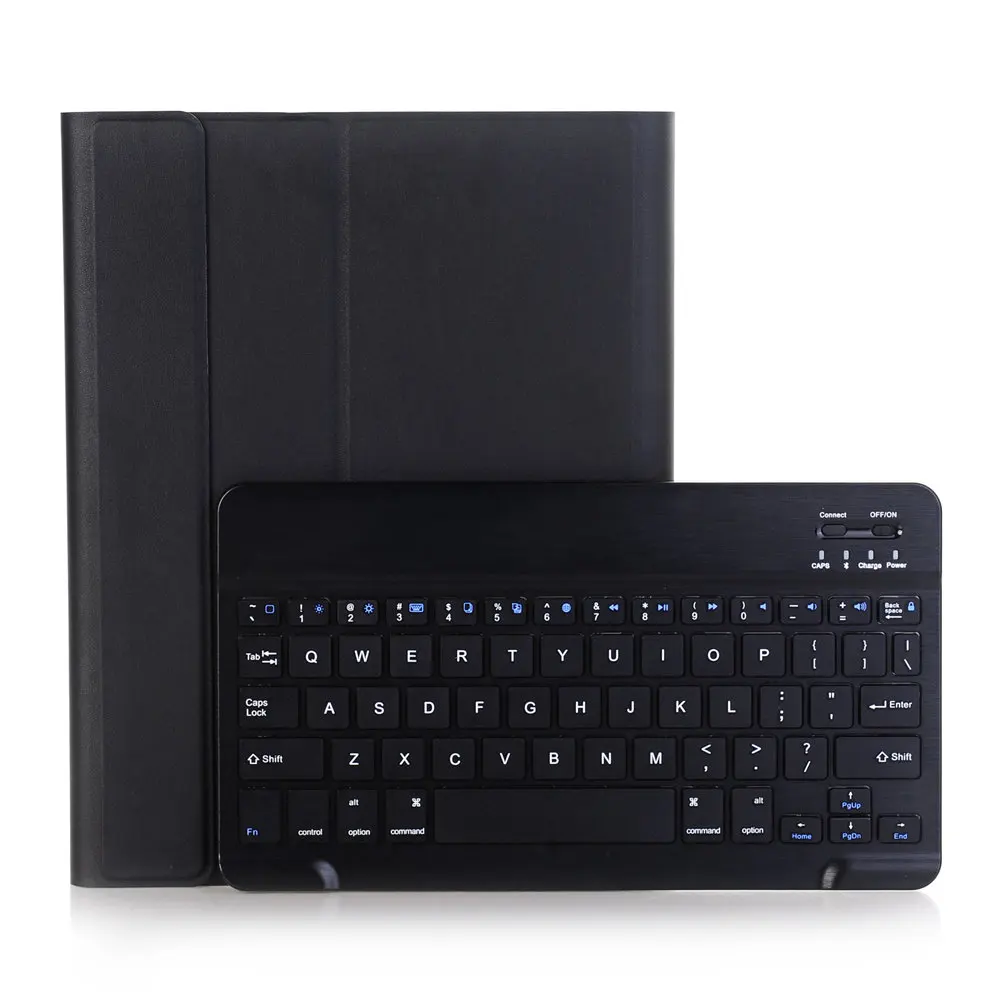 Для iPad 2/3/4 съемные Беспроводной Bluetooth русский/Иврит/Испанский клавиатура+ тонкий смарт-чехол-книжка из искусственной кожи чехол с подставкой Чехол - Цвет: Black