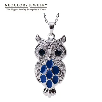 

Neoglory Austrian Enamel Paint Cute Blue Owl Ladies Pendant Necklaces for Teens Gril Jewelry Gifts 2020 New Hot ENA1