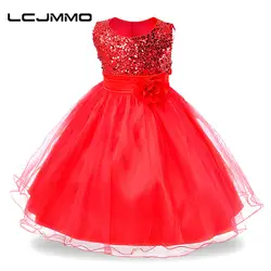 LCJMMO Новый Платье для девочек платья принцессы для малышей Для летних вечеринок Одежда на Новый год для девочек рукавов цветок свадебное