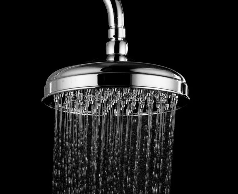 

8 inch Round Polished Chrome Brass Bathroom Shower Head Rainfall Overhead Top Shower Sprayer Wsh048