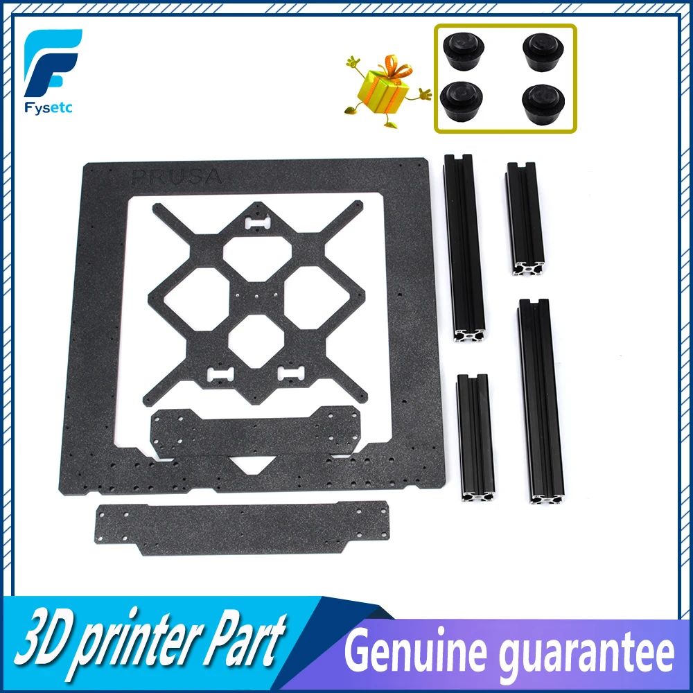 Clone Original Prusa I3 Mk3 3D Printer Parts Aluminum Alloy Frame Y Carriage Front With Rear Plate Black Profile Kit huismerk kopen in de aanbieding