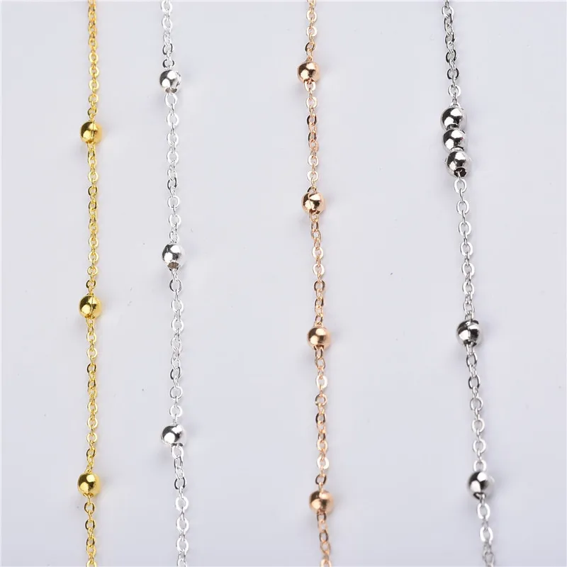 

XiYU/DIY Chain Earrings Bangle Making Materials Making Sexy Waist Peas Chain Shiny Products Beads 4mm Chain