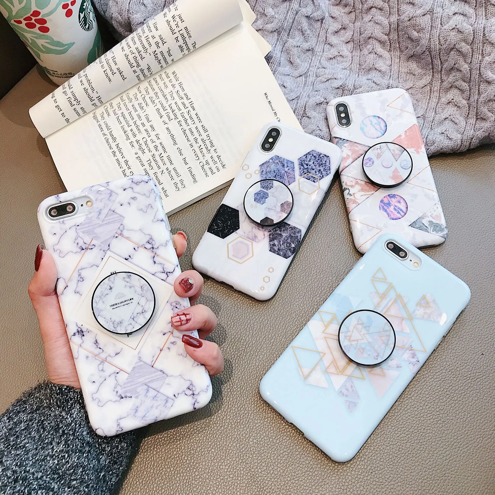 LoliHippo мягкий силиконовый мраморный чехол для iPhone x 7 8 6 S Plus Grip Holder Прекрасный