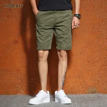 Comlion летом прохладно хлопок Шорты Мужская дышащая доска Шорты однотонные повседневные шорты Для мужчин удобные плюс Размеры F14