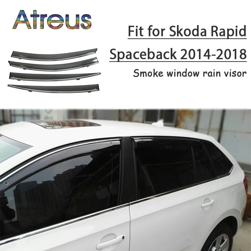 Atreus 1 комплект ABS для 2018 2017 2016-2014 Skoda Rapid Spaceback аксессуары Автомобильные дефлекторы