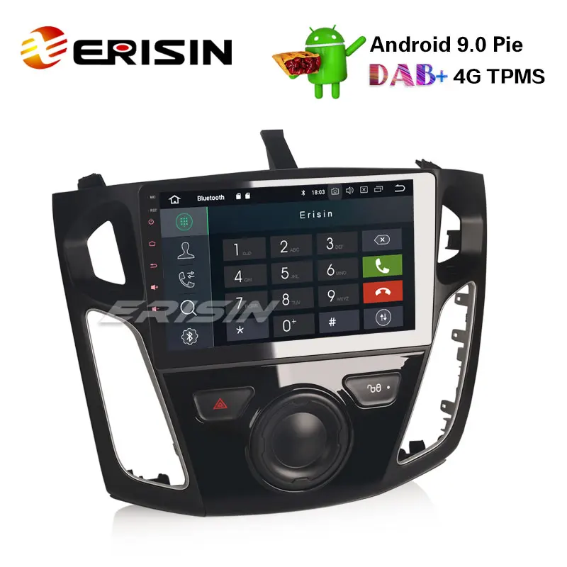 Excellent Erisin ES4895F 9" Android 9.0 Car Stereo Radio GPS SWC Canbus WiFi OBD Bluetooth for Ford Focus 1