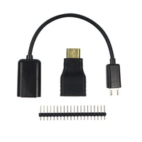 3 in 1 Raspberry Pi Zero Adapter Kit Mini HDMI to HDMI adapter+Micro USB to USB Female OTG Cable + 20 pin Male GPIO Header RRI 0
