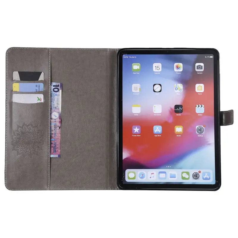 Чехол для iPad Pro 11 2018, чехол для планшета из искусственной кожи с откидной крышкой и подставкой, чехол для нового iPad Pro 11 '', чехол с тиснением от