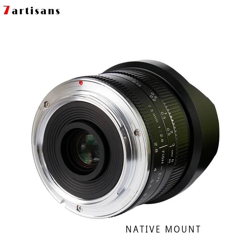 7artisans 7,5 мм f2.8 рыбий глаз 180 APS-C ручной фиксированный объектив для Sony E Mount Canon EOS-M Mount Fuji FX M4/3 Mount